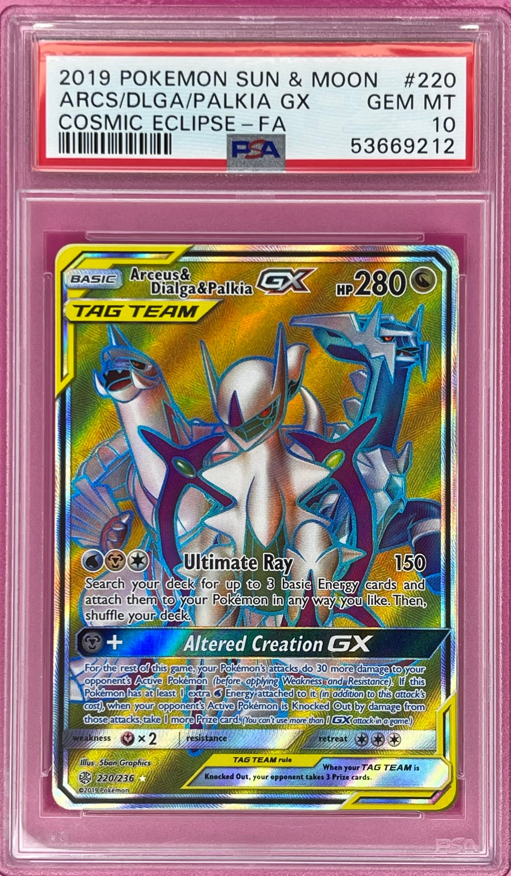 Arceus & Dialga & Palkia GX 220/236 PSA 10 Cosmic Eclipse Tag Team Ful AARC Hobbies Arceus & Dialga & Palkia GX 220/236 PSA 10 Cosmic Eclipse Tag Team Ful AARC Hobbies