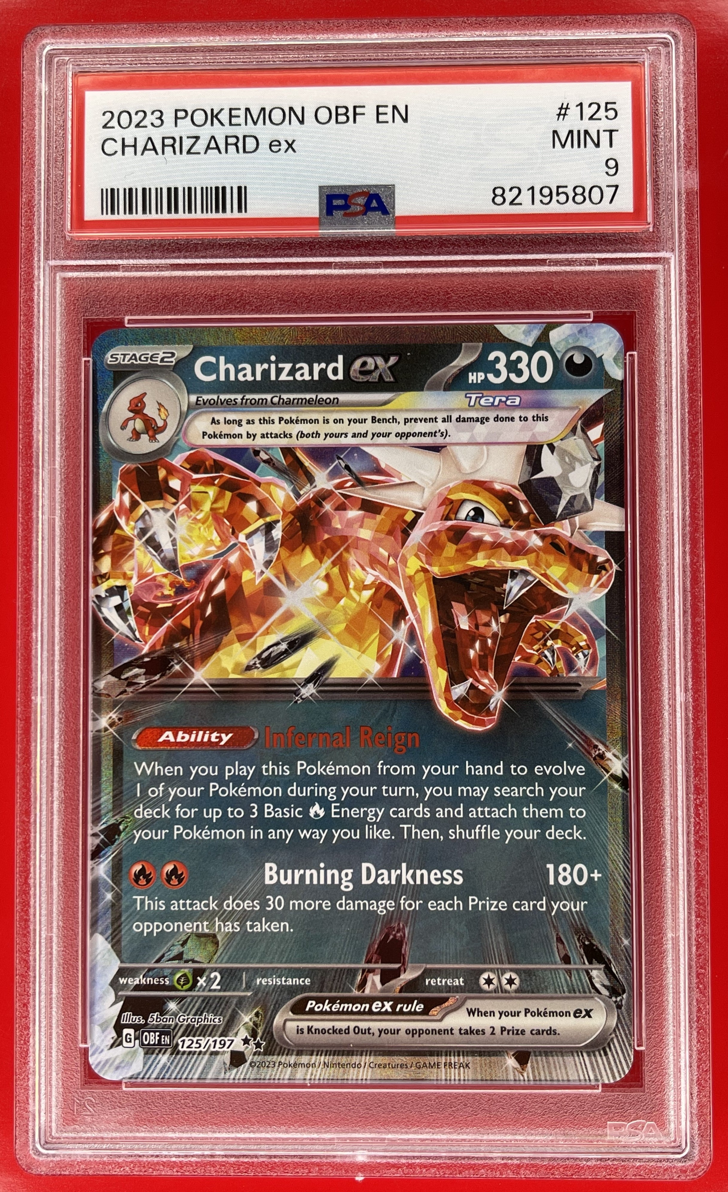 charizard pokemon card 19/113 Charizard EX 125/197 Scarlet & Violet Obsidian Flames PSA 9 MINT – AARC Hobbies