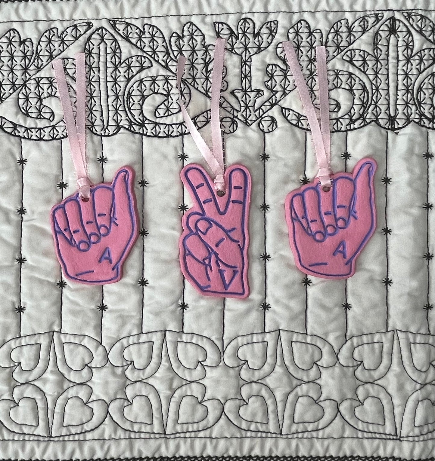 Custom ASL Finger Signs Salt Dough Ornaments and Wall Hangings