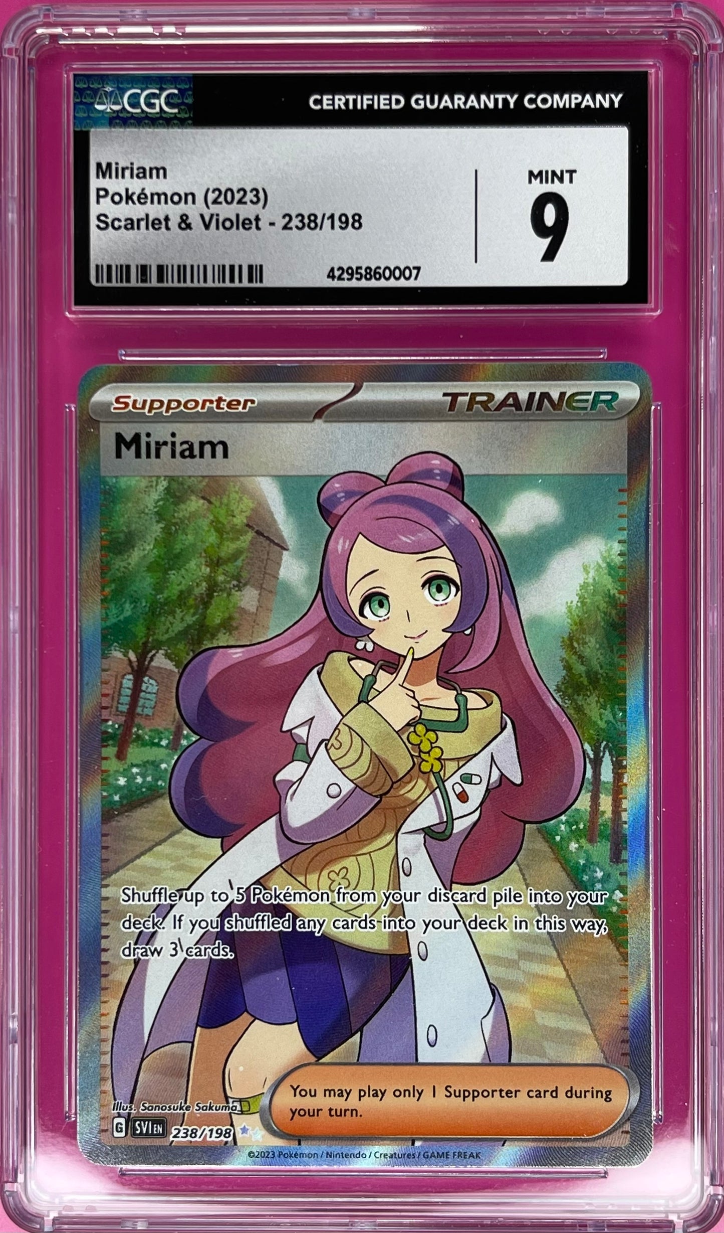Miriam 238/198 Scarlet & Violet Full Art Ultra Rare CGC 9 MINT AARC Hobbies Miriam 238/198 Scarlet & Violet Full Art Ultra Rare CGC 9 MINT AARC Hobbies