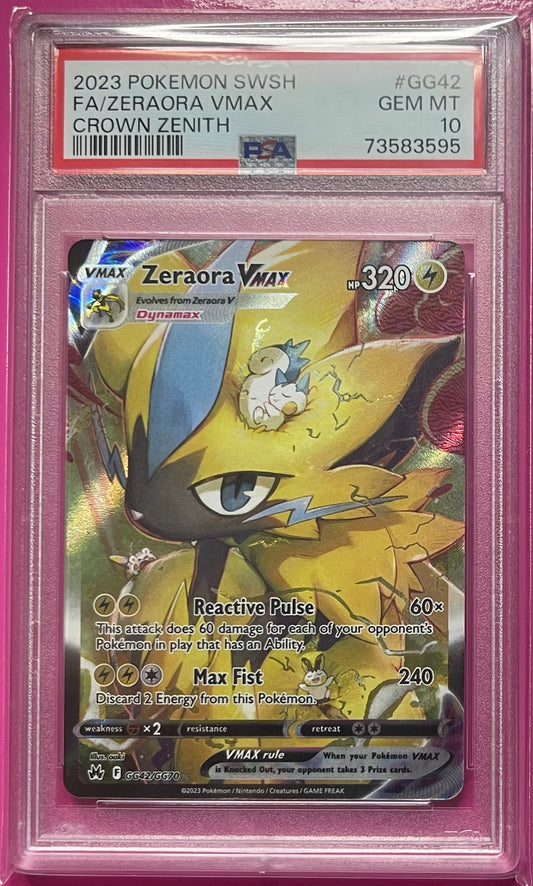 Zeraora VMAZ GG42/GG70 Crown Zenith Galarian Gallery Ultra Rare PSA 10 GEM MINT