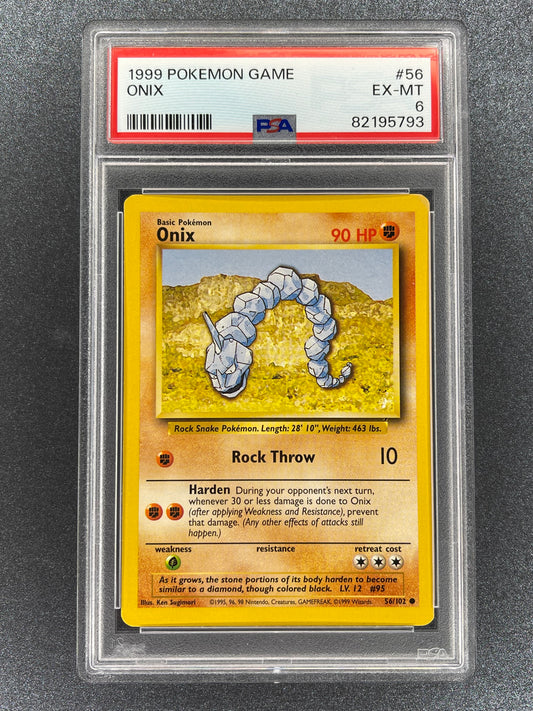 Onix Pokemon TCG Base Set 56/102 Regular PSA 6