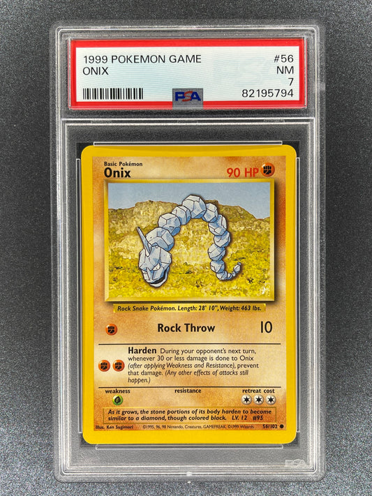 Onix Pokemon TCG Base Set 56/102 Regular PSA 7