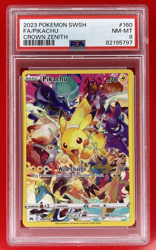 Pikachu 160/159 Crown Zenith Illustration Rare PSA 8