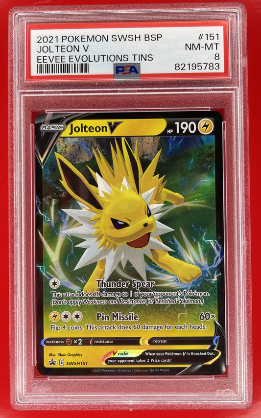 Jolteon V SWSH151 #151 Black Star Promo PSA 8