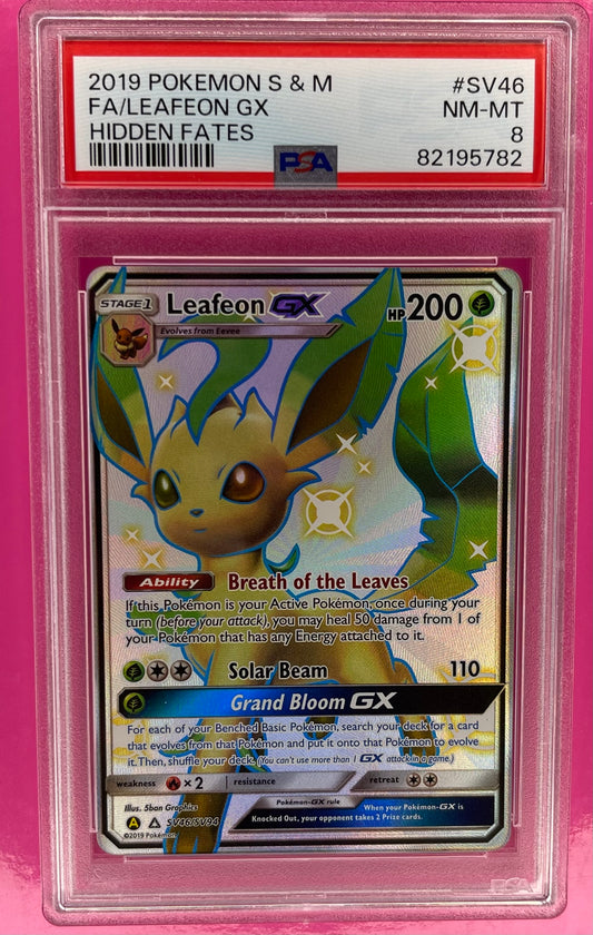 Leafeon GX SV46/SV94 PSA 8 Hidden Fates