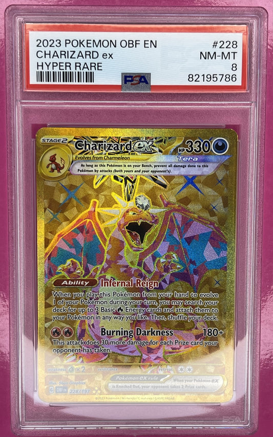 Charizard EX 228/197 PSA 8 Scarlet & Violet Obsidian Flames Hyper Rare