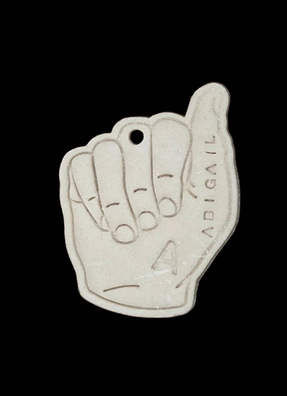 Custom ASL Finger Signs Salt Dough Ornaments and Wall Hangings